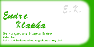 endre klapka business card